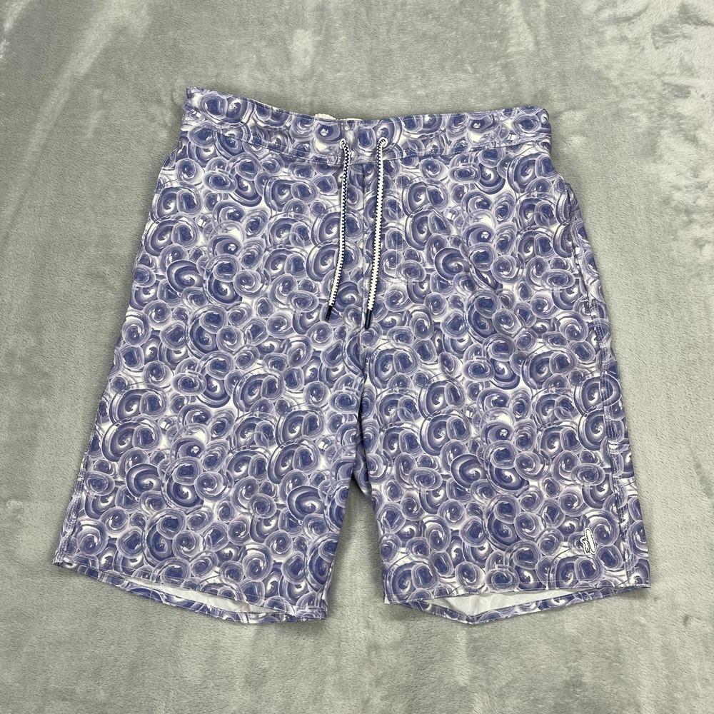 Johnnie-O Shorts Mens M Purple Swirl Print Board Surfing Water Polo‎ Swimwear